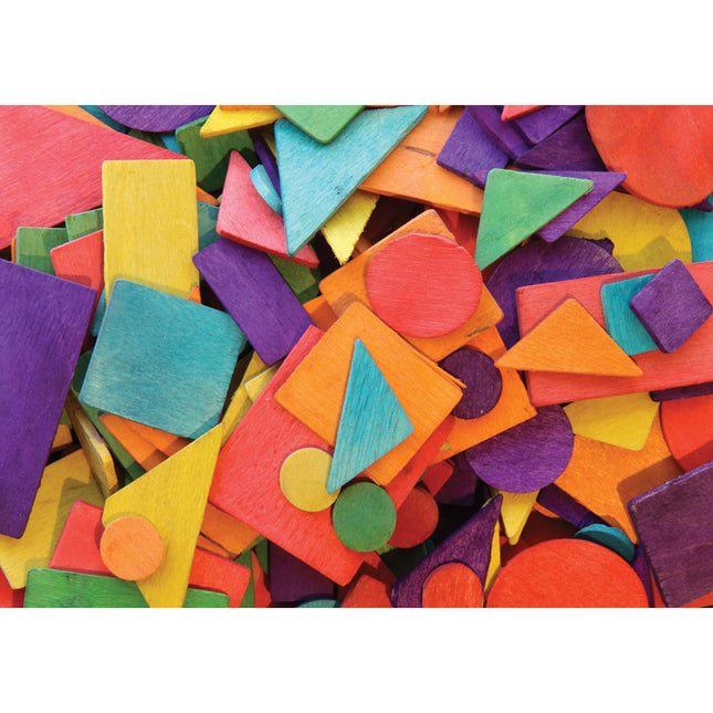Wood Geometric Shapes, 200 Pieces