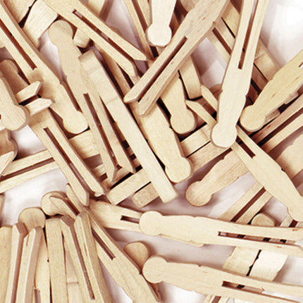 Flat Slotted Clothespins, Natural, 3.75", 40 Pieces