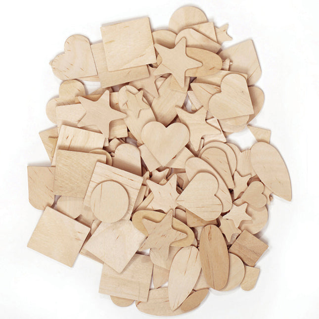 Wood Shapes, Natural Colored, Assorted Shapes