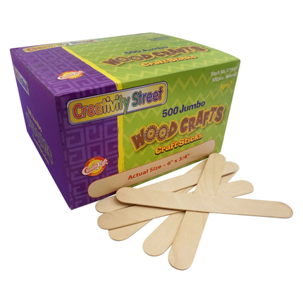 Jumbo Craft Sticks, Natural, 500 Pieces