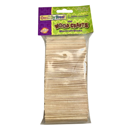 Mini Craft Sticks, Natural, 500 Pieces
