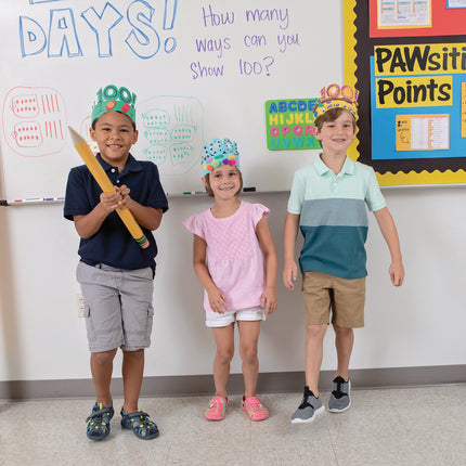 100 Days of School Paper Crowns, 4.5" x 24.75", 25 Pieces