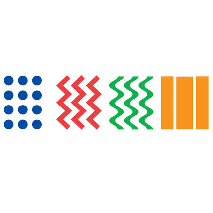 Foam Brush Set Zig Zags Waves Dots Stripes