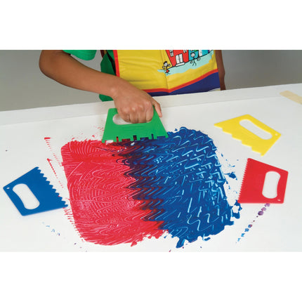 Paint Scrapers, Assorted 4 Patterns, 5" Wide, 4 Count