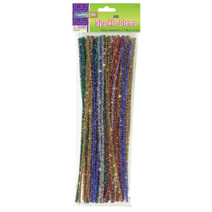 Jumbo Sparkle Stems, Assorted Colors, 100 Pieces