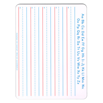 Handwriting Whiteboard, 2-Sided, Ruled/Plain, 1" x 1/2" x 1/2" Ruled, 9" x 12", 10 Boards