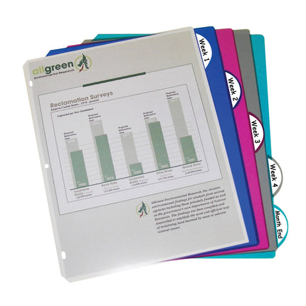 5-Tab Poly Index Dividers w/Slant Pocket, Asstd Colors