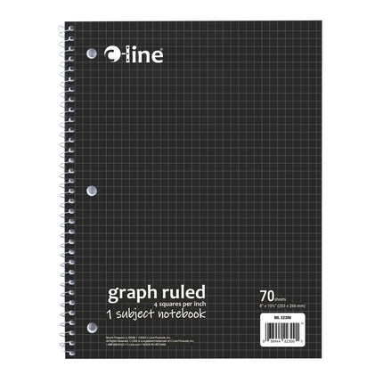 1-subject Notebook Graph Ruled 4x4 Black