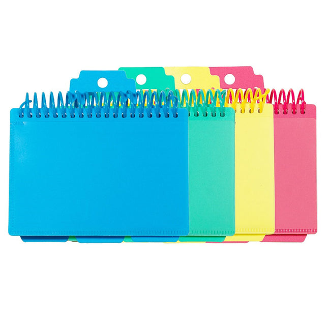 Spiral Bound Index Card Notebook with Index Tabs, Assorted Tropic Tones Colors