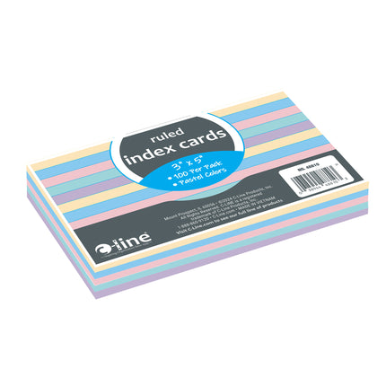 Index Cards 3 X 5 Ruled Asst Colors