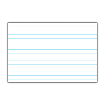 4 X 6 Index Cards White Ruled 50ct