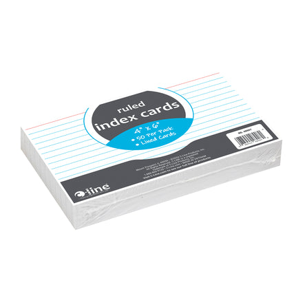 4 X 6 Index Cards White Ruled 50ct