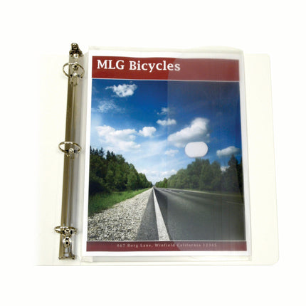 C-line 5pk Binder Pockets W/ Hook & Loop Closure Side Loading Clear