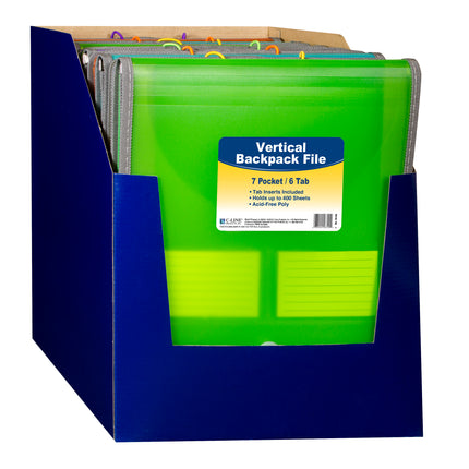 7-Pocket Vertical Backpack File, Letter Size