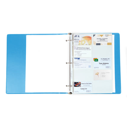 Business Card Holder, Poly without Tabs, Holds 20 Cards/Page, 11-1/4" x 8-1/8", Pack of 10