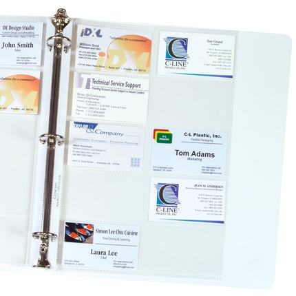 Business Card Holder, Poly without Tabs, Holds 20 Cards/Page, 11-1/4" x 8-1/8", Pack of 10