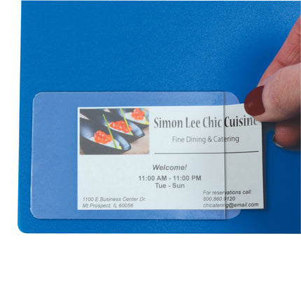 Self-Adhesive Business Card Holder, Side Load, 2" x 3-1/2", Pack of 10