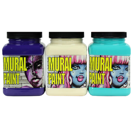 Mural Paint, Pint, 6 Bright Colors Set
