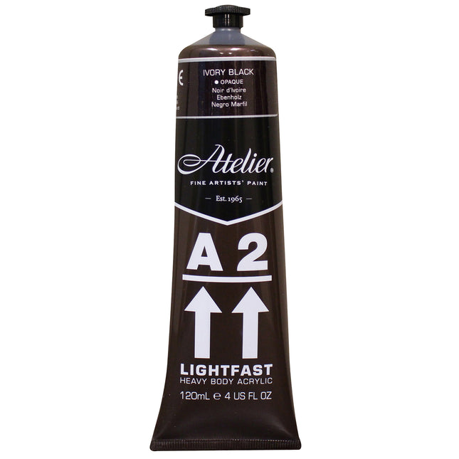 Atelier Ivory Black Acrylic A2 Heavybody Lightfast