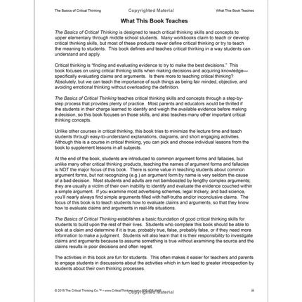 The Basics of Critical Thinking