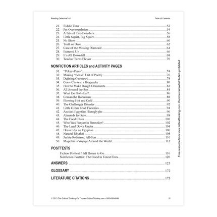 Reading Detective® Book, A1, Grade 5-6