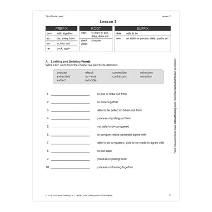 Word Roots Level 1