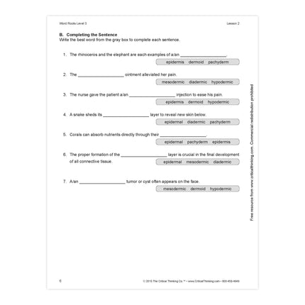 Word Roots Level 3