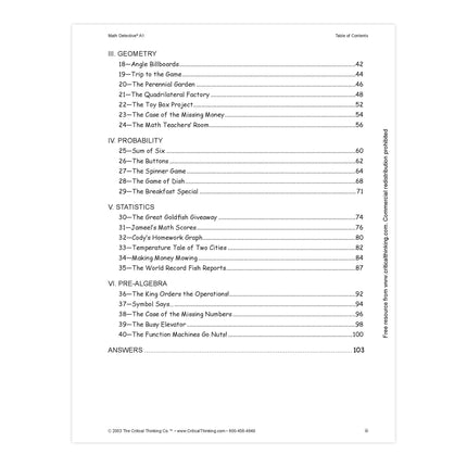 Math Detective Book, A1, Grade 5-6