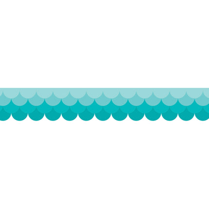 Painted Palette Ombre Turquoise Scallops EZ Border