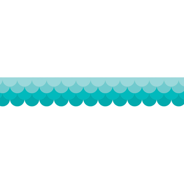 Painted Palette Ombre Turquoise Scallops EZ Border