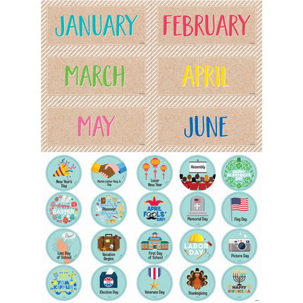 Krafty Pop Calendar Set Bulletin Board Set