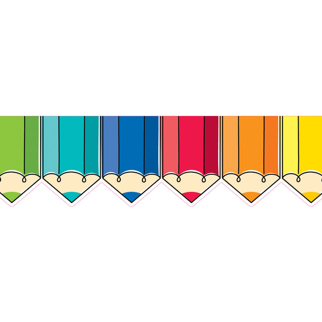 Core Decor Colorful Doodle Pencils EZ Border