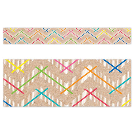 Krafty Pop Colorful Kraft Chevron EZ Border