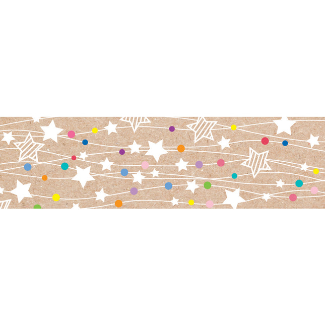 Krafty Pop Colorful Kraft Stars on Strings EZ Border
