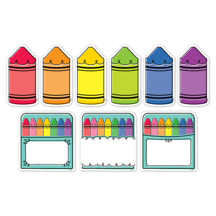 Doodle Crayons 6in Designer Cut Out Core Decor