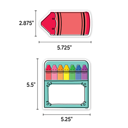 Doodle Crayons 6in Designer Cut Out Core Decor
