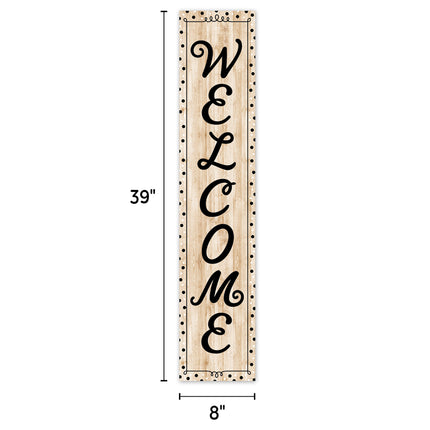 Black White & Wood Welcome Banner
