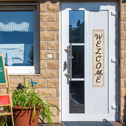 Black White & Wood Welcome Banner