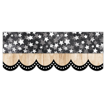 Dotted Scallops On Wood Border