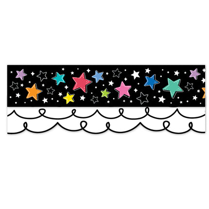 Colorful Stars On Black Ez Border Star Bright