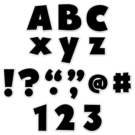 Bold Black 4" Designer Letters, 199 Pieces