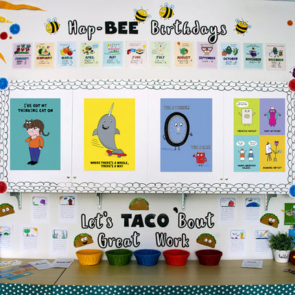 Bold Black 4" Designer Letters, 199 Pieces