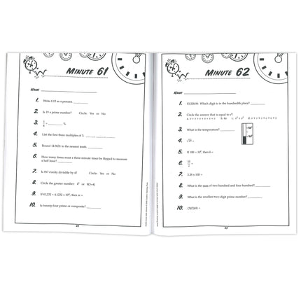 Math Minutes Book, Middle Grade