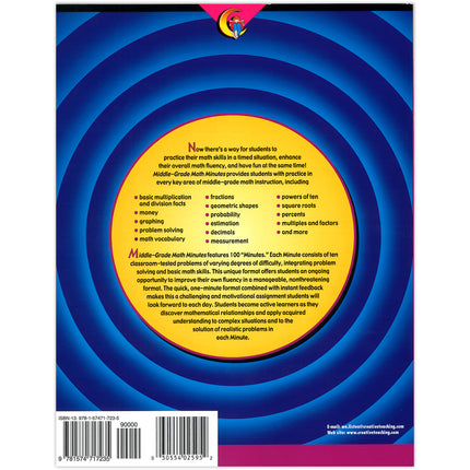 Math Minutes Book, Middle Grade