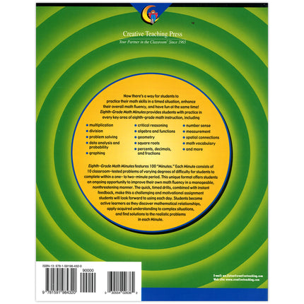Math Minutes Book, Grade 8