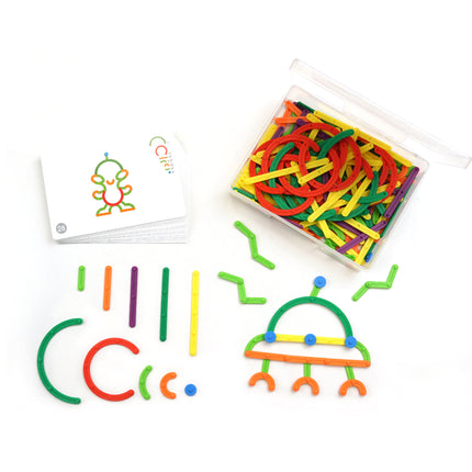 GeoStix Letter Construction Set - 200 Connecting Sticks - 50 Activities