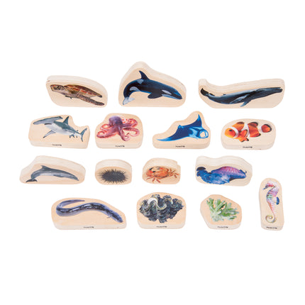 Wooden Sea Life Blocks - Set of 15