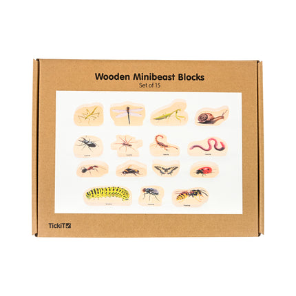 Wooden Minibeast Blocks - Set of 15