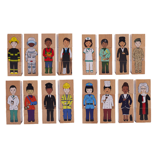Career Mix N Match Wooden Blocks
