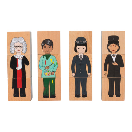 Career Mix N Match Wooden Blocks